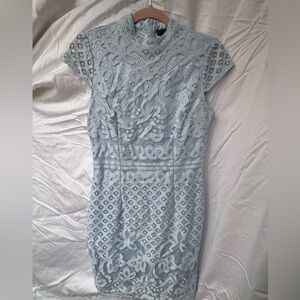Elegant Lace Dress in Light Blue